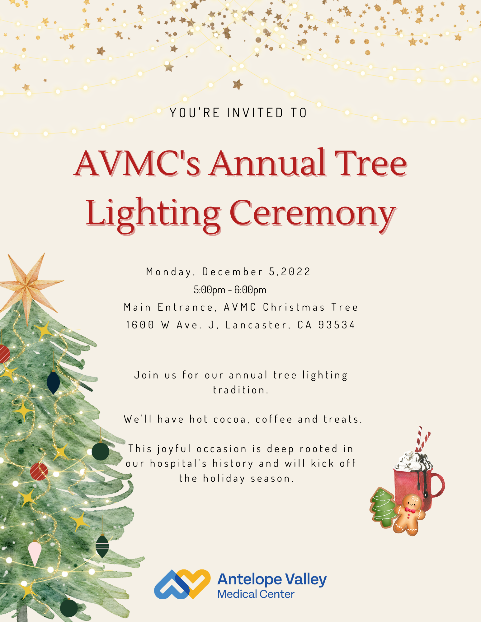 Tree lighting ceremony flyer