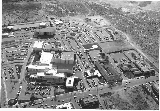 An aerial view of a city