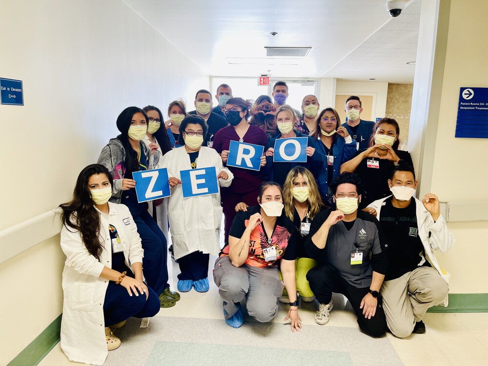 Staff celebrates zero COVID-19 patients