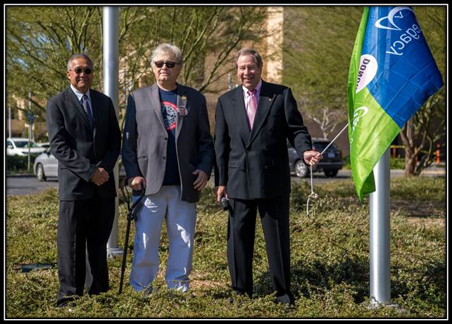 District board member Dr. Don Parazo, the father of Maj. Benjamin Meier and hospital CEO Michael Wall